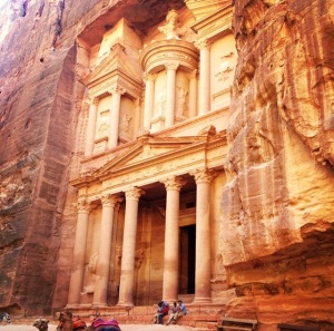 Petra is an entire Bedouin city carved into stone by the Romans. No one knows how this ancient wonder was made so people come from all over to marvel at it.